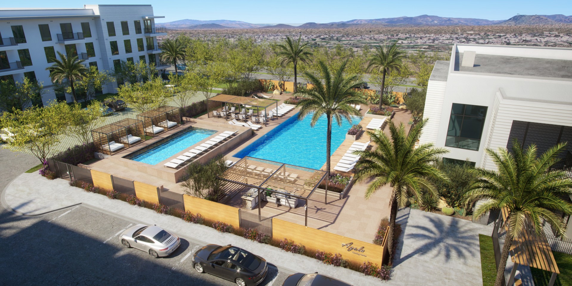 Resort-Style Pool with Cabanas and 20-Person Spa