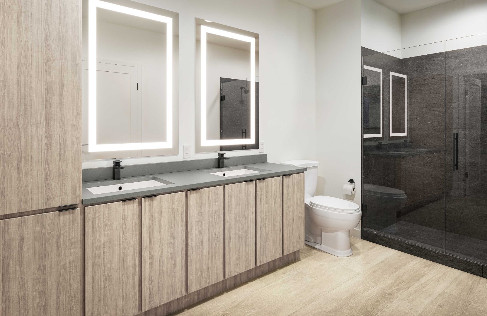 Luxury Primary Bathroom with Double Vanity 