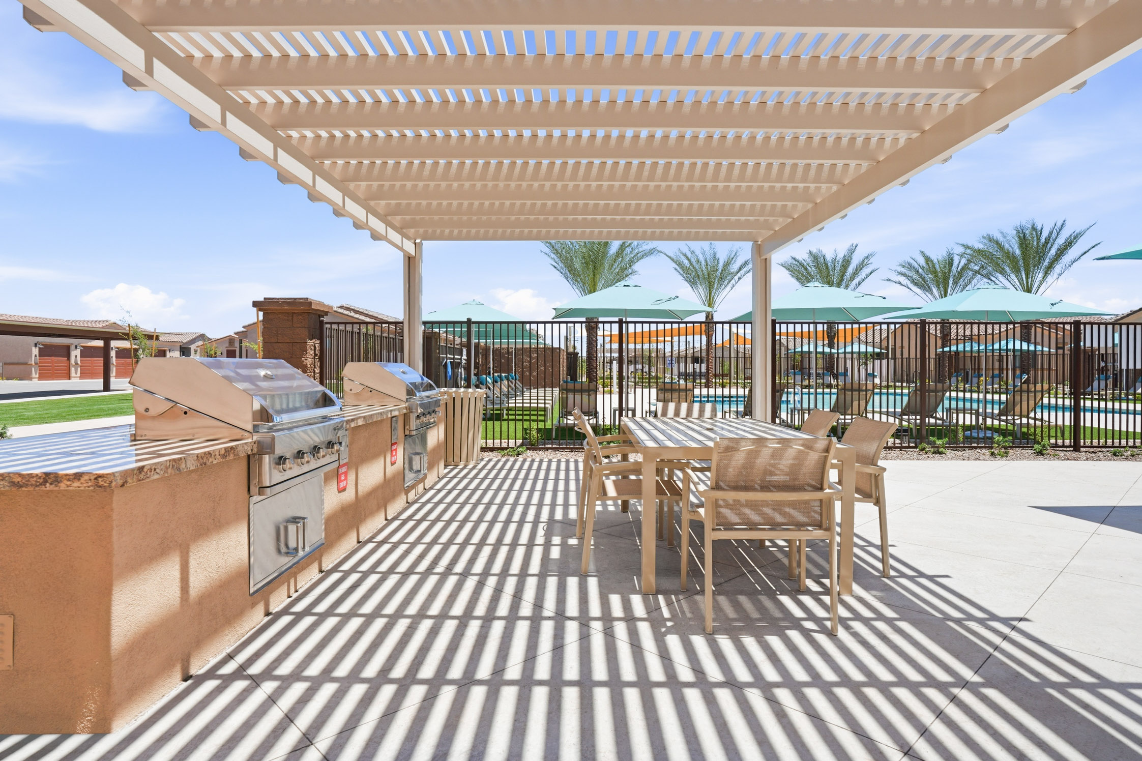 Shaded patio lounge