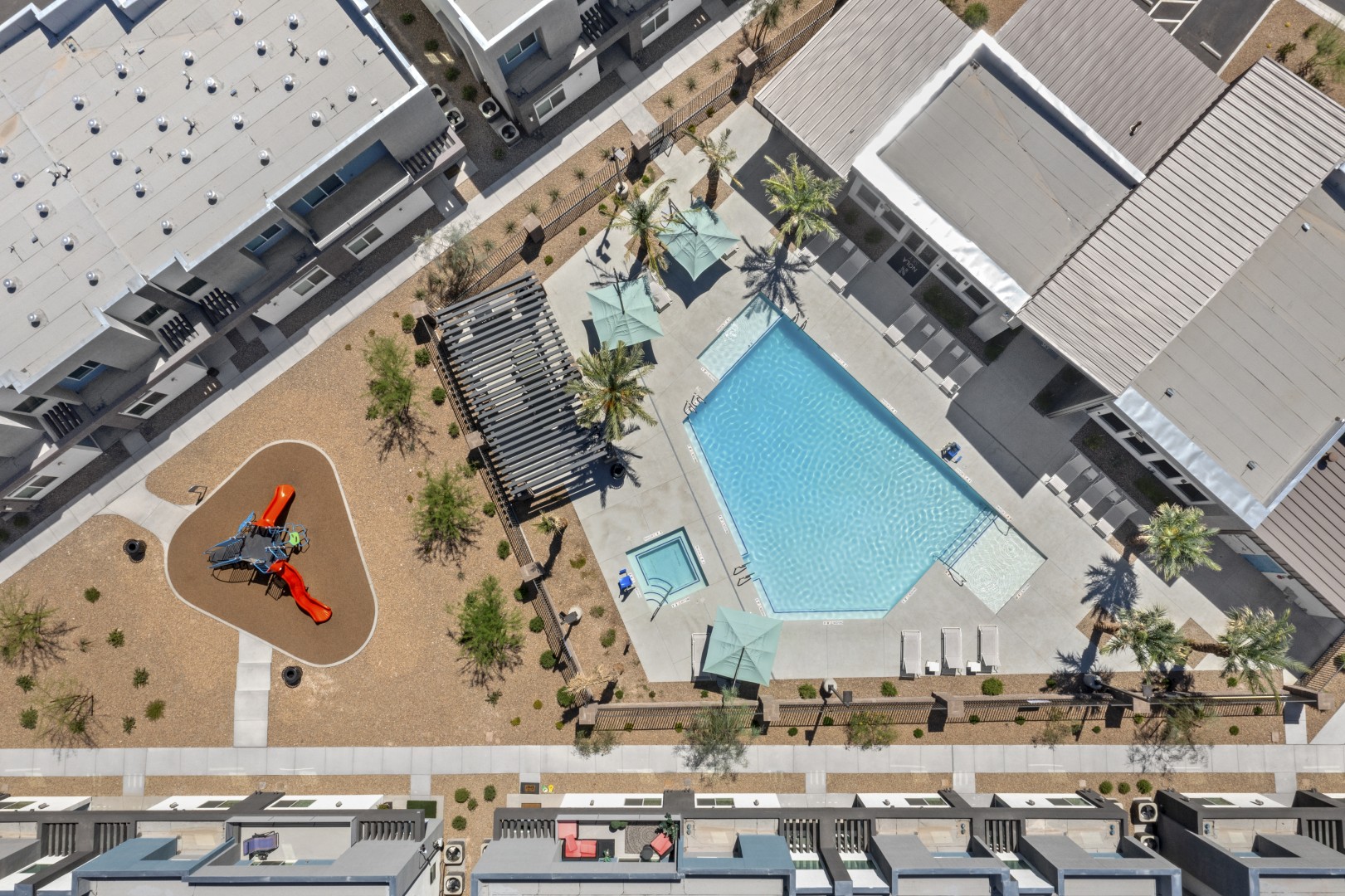 Pool And Amenity Aerial View
